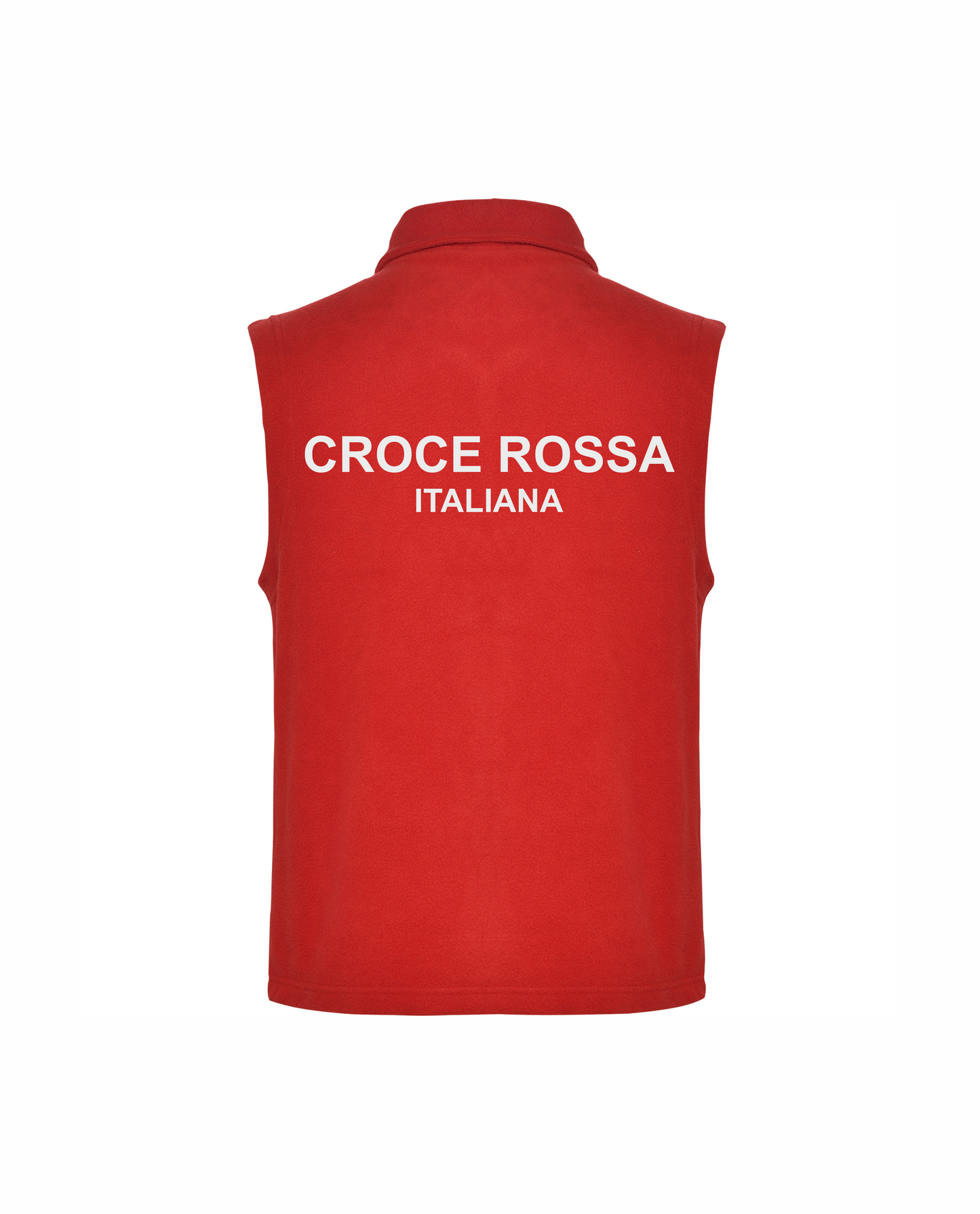 Giacca smanicata in pile della Croce Rossa