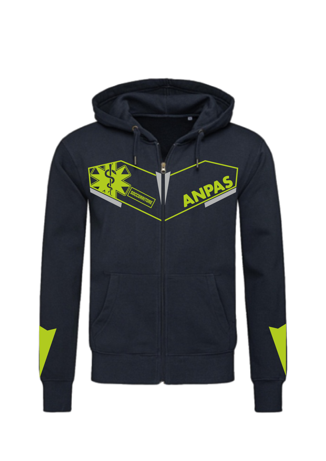 Felpa con cappuccio e zip ANPAS