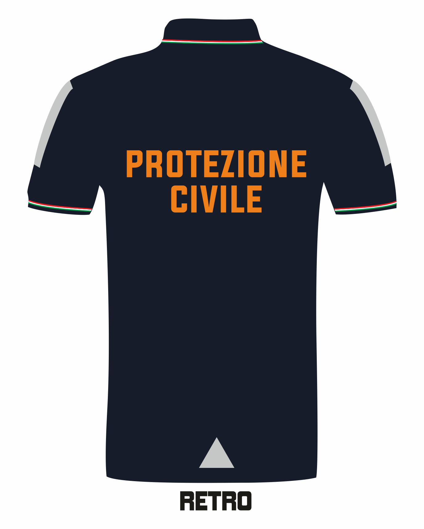 Polo con bordini tricolore PROTEZIONE CIVILE