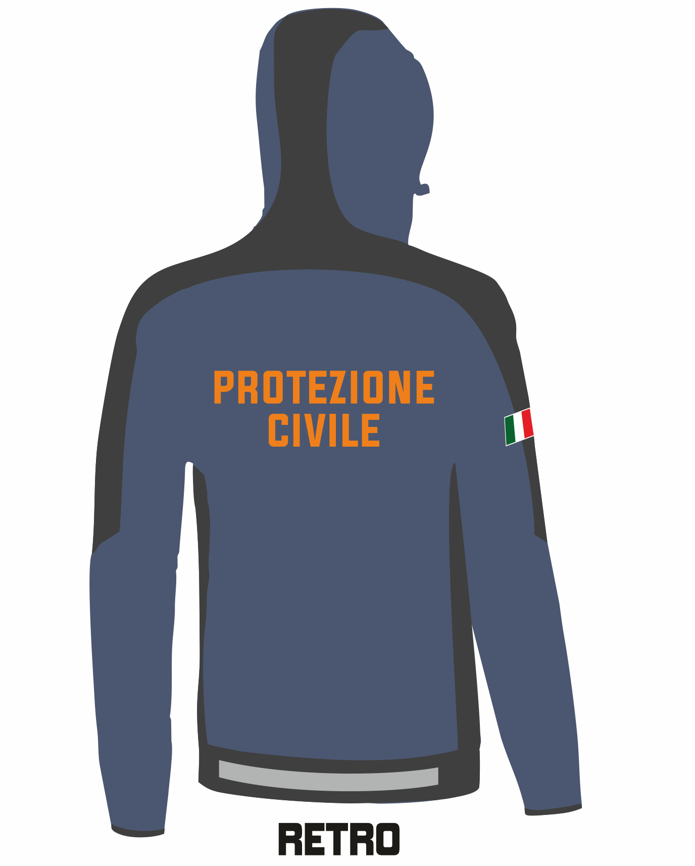 Felpa con cappuccio e zip bicolore PROTEZIONE CIVILE alta visibilità rifrangente