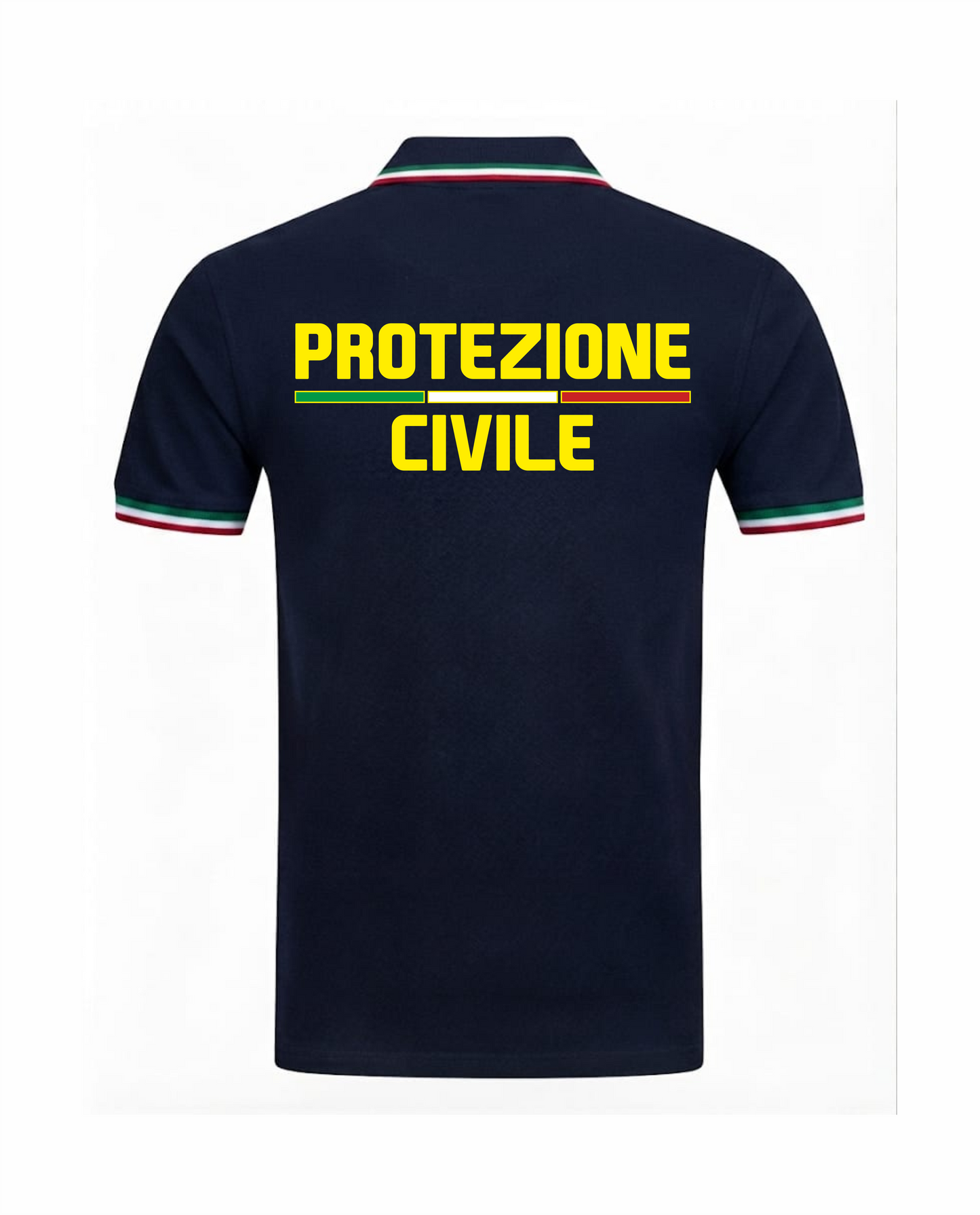 Polo bordini tricolore PROTEZIONE CIVILE