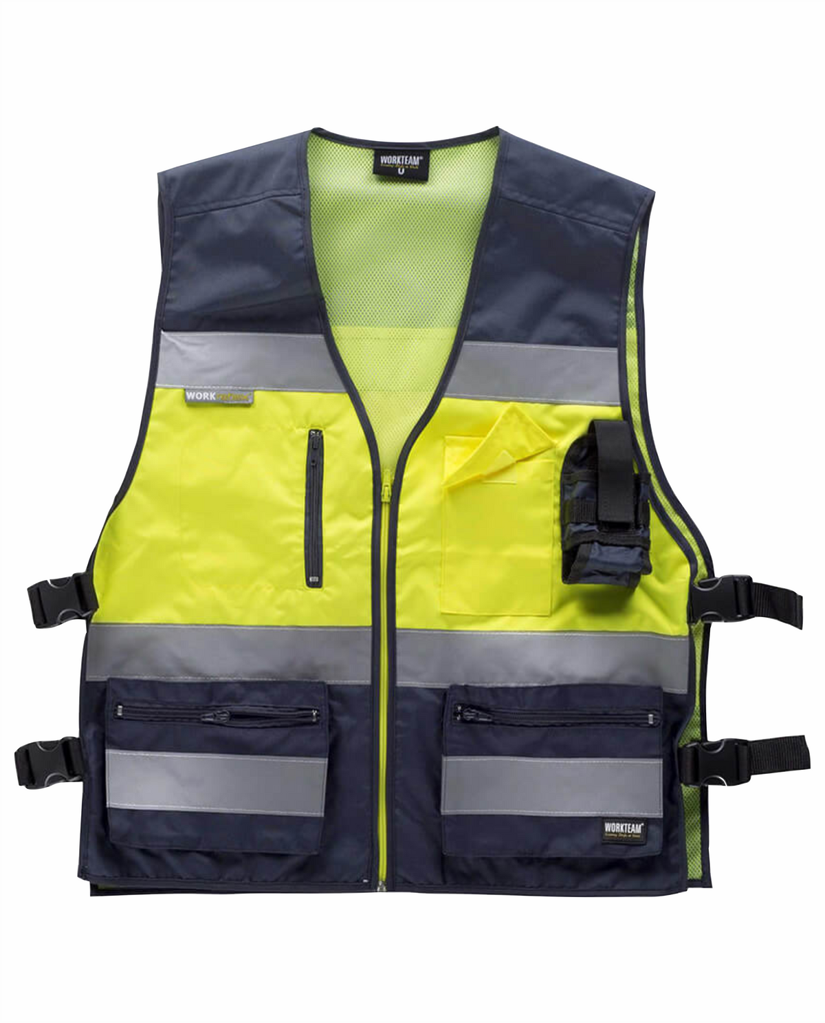 Gilet Tecnico Multitasche C3601 Giallo Blu