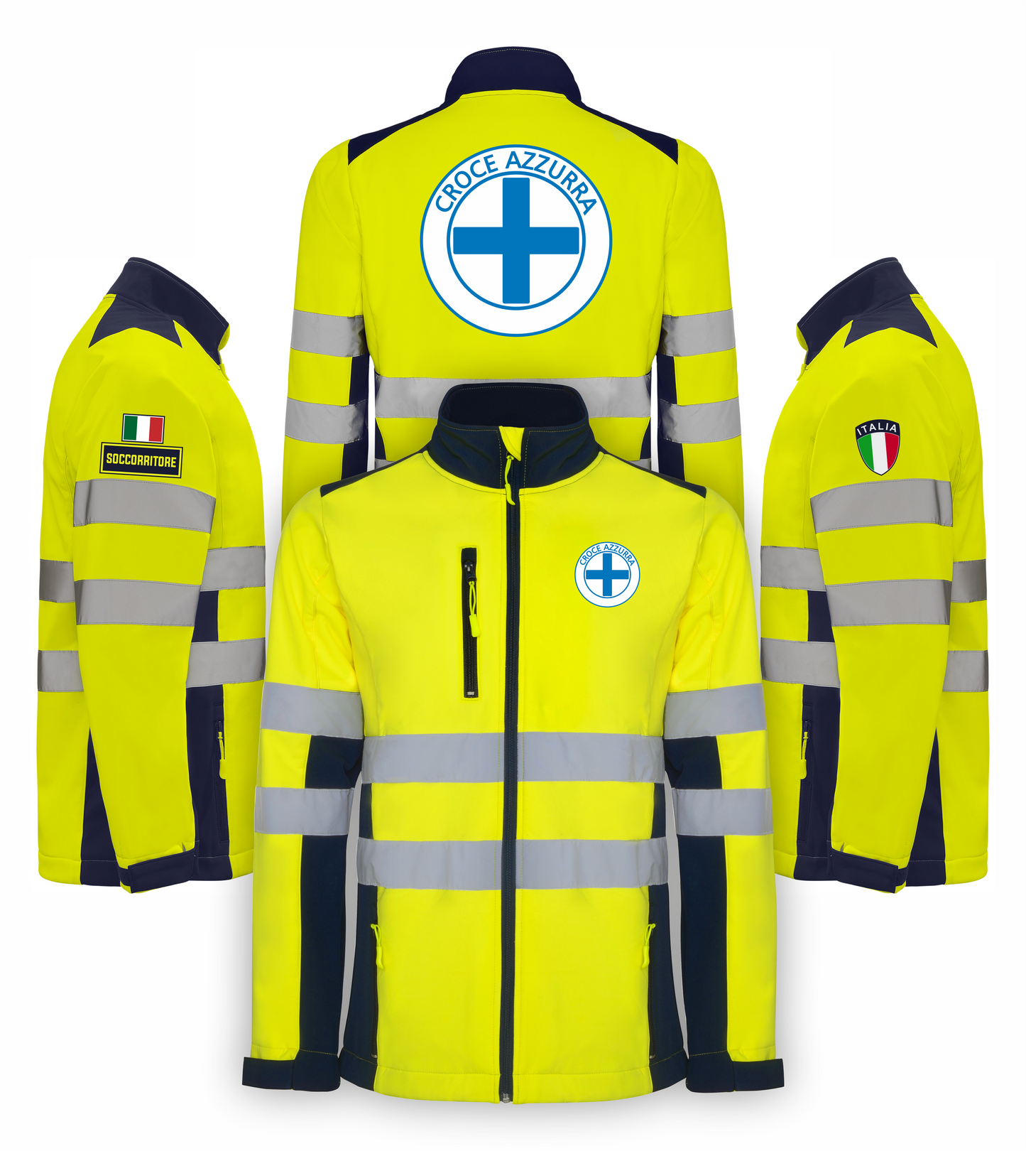 Giacca softshell alta visibiltà della Croce Azzurra