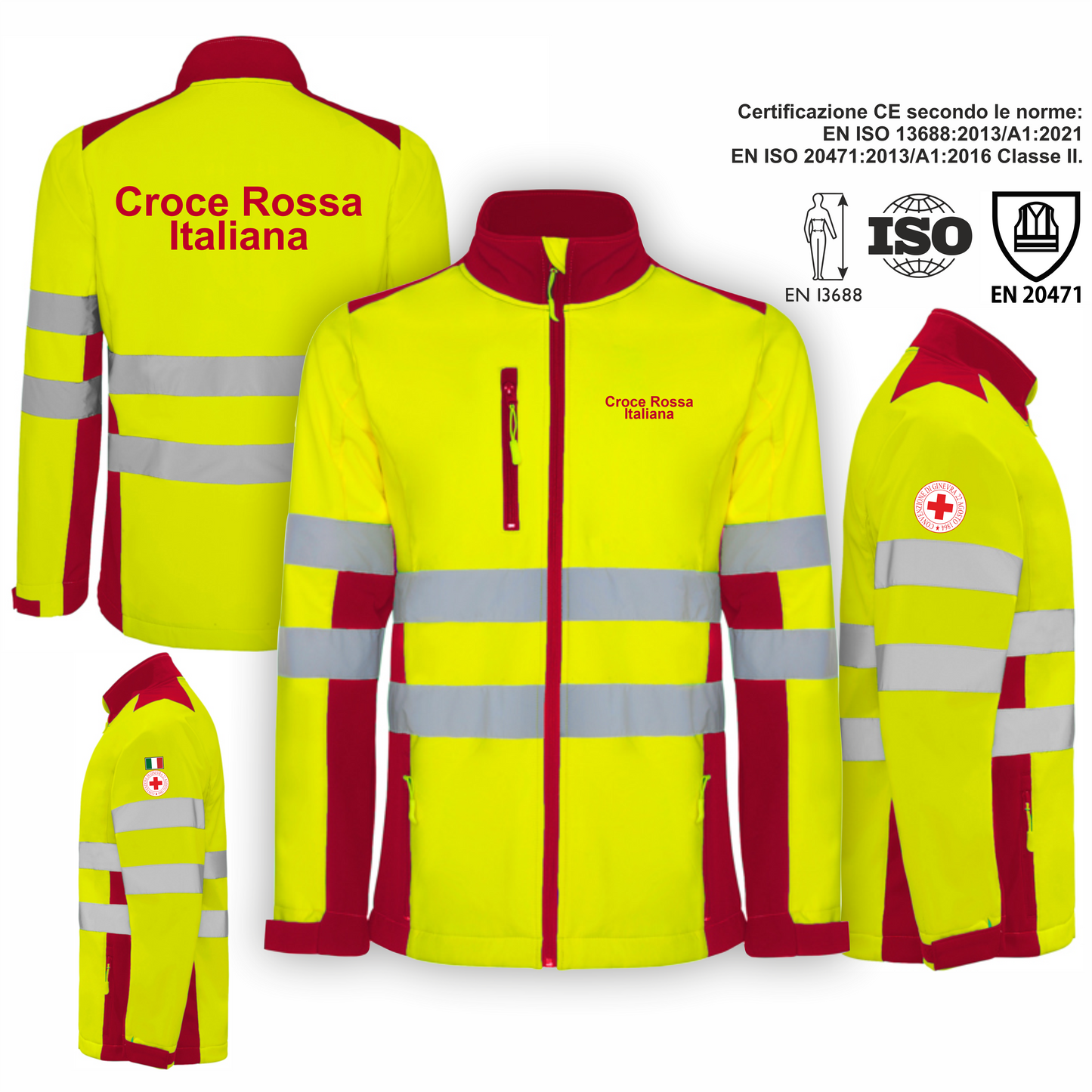 Giacca softshell alta visibiltà della Croce Rossa Italiana
