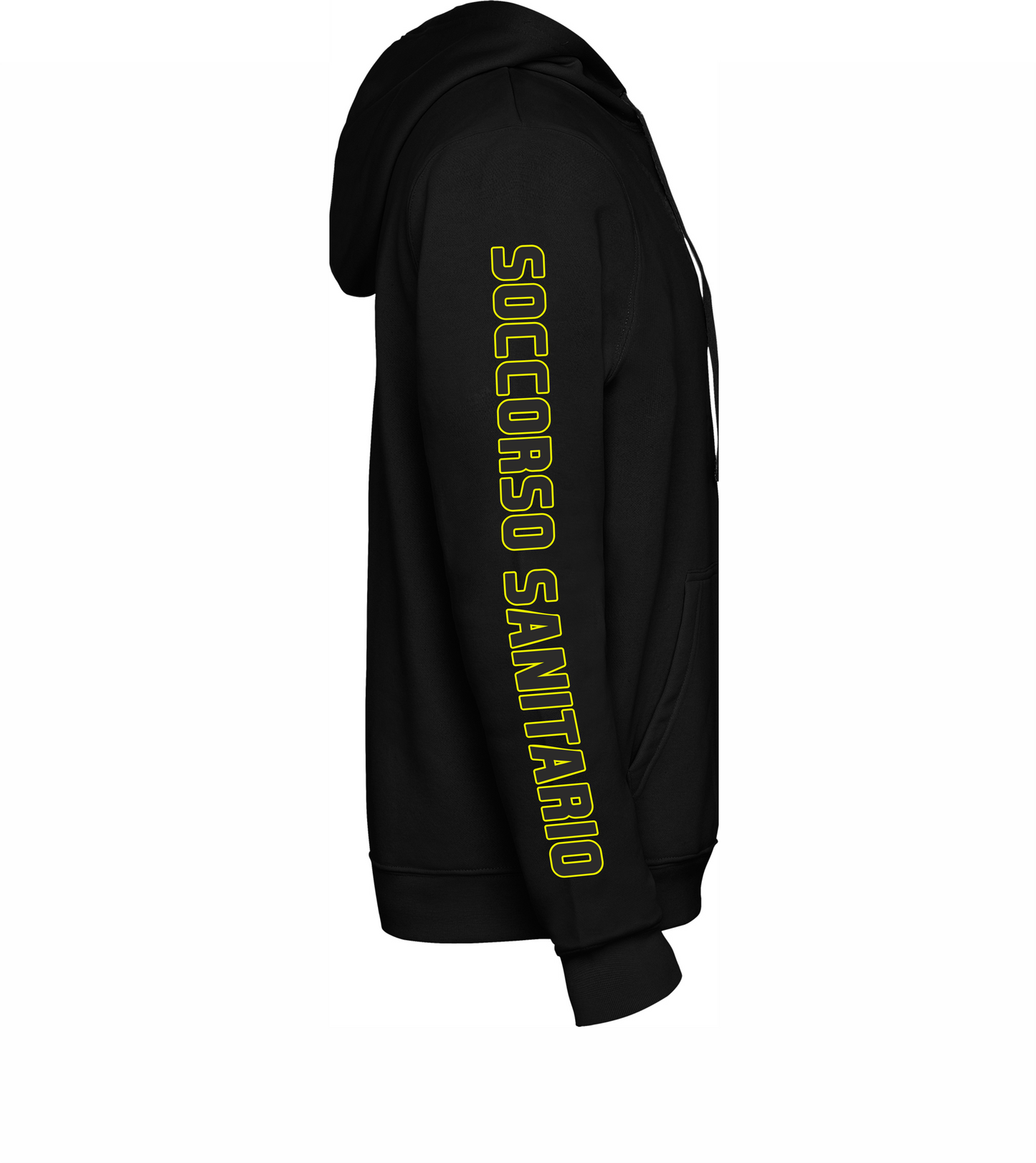 Felpa nera con cappuccio del 118