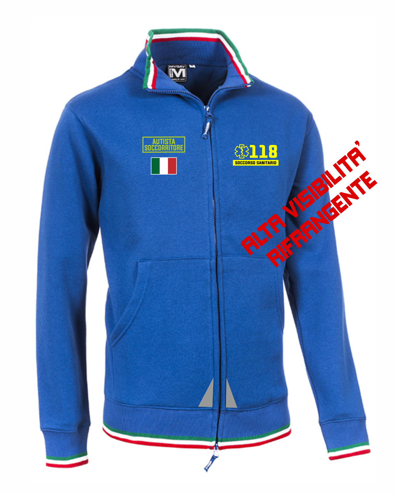 felpa zip 118 alta visibilita