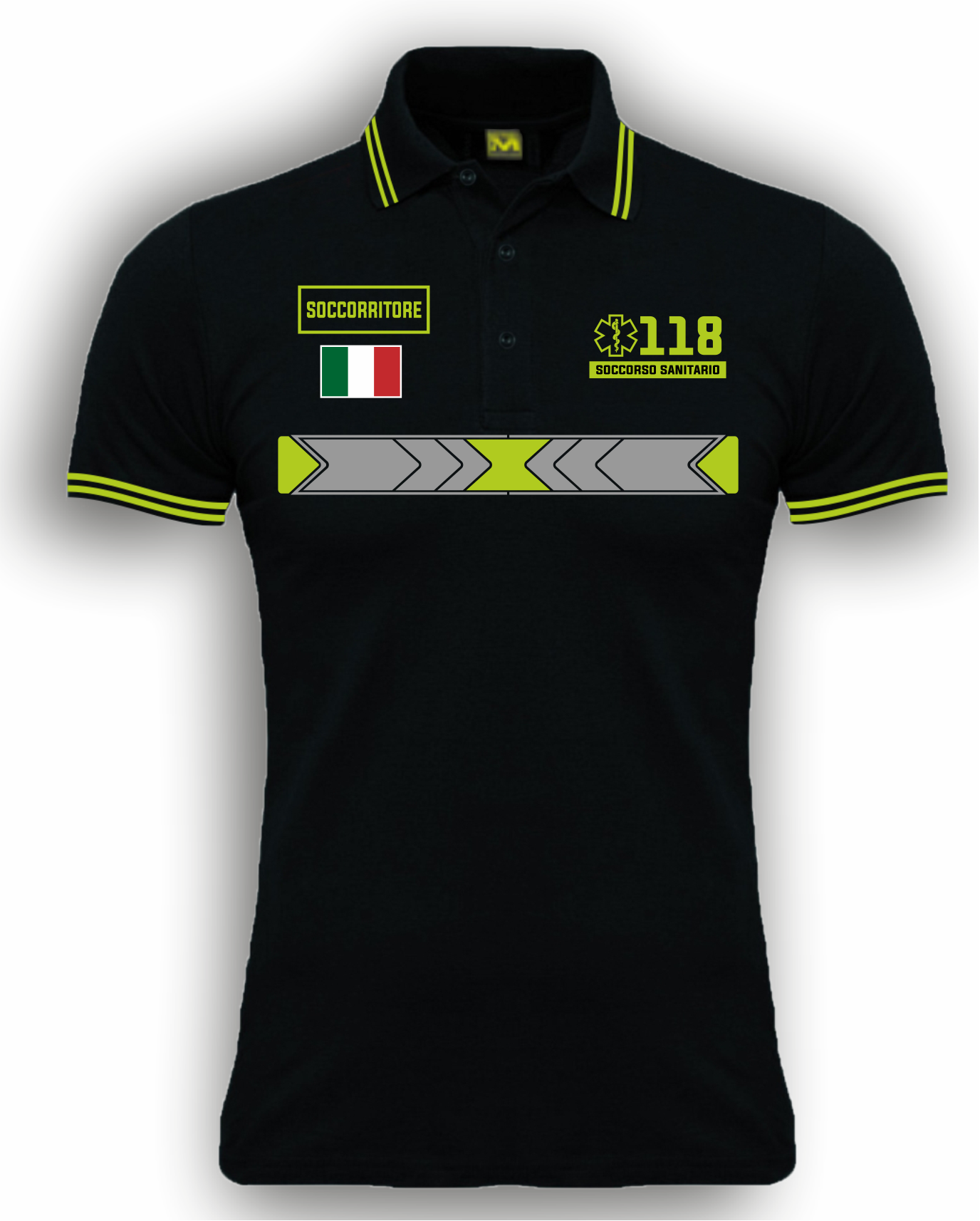 Polo con righini fluo 118