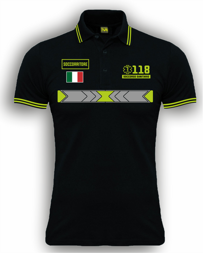 Polo con righini fluo 118