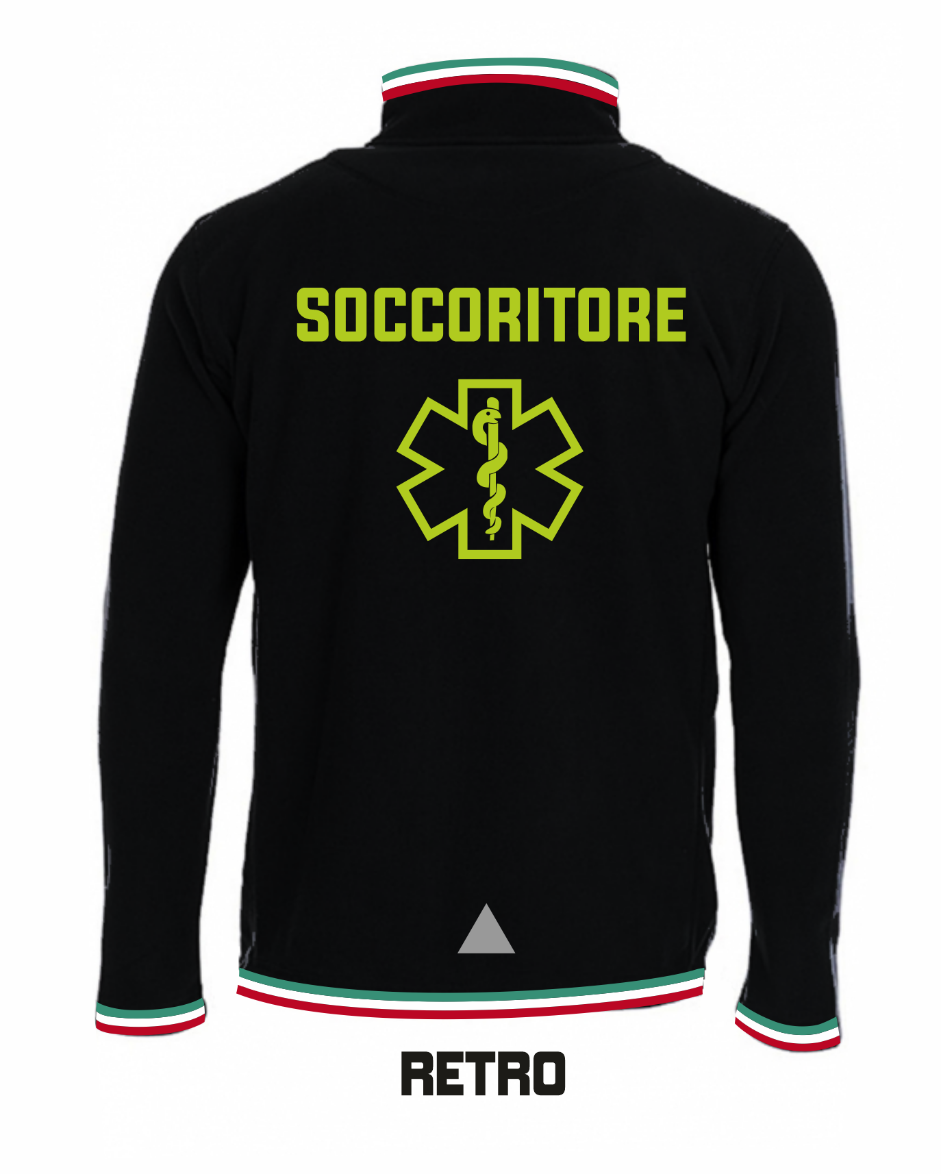 Felpa Zip e bordini tricolore 118 alta visibilità rifrangente