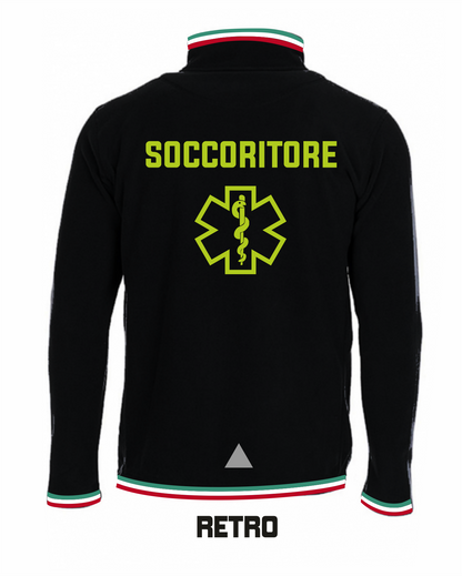 Felpa Zip e bordini tricolore 118 alta visibilità rifrangente