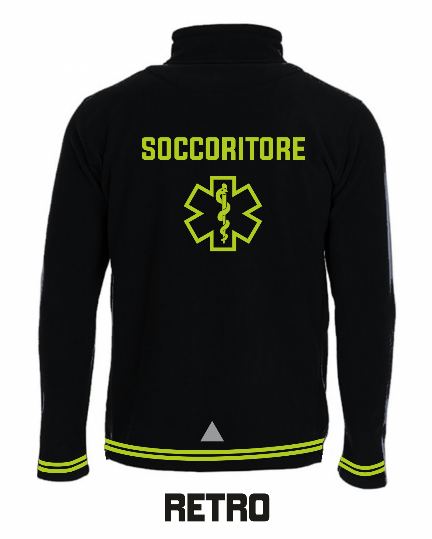 Felpa zip e bordini fluo 118 alta visibilità rifrangente