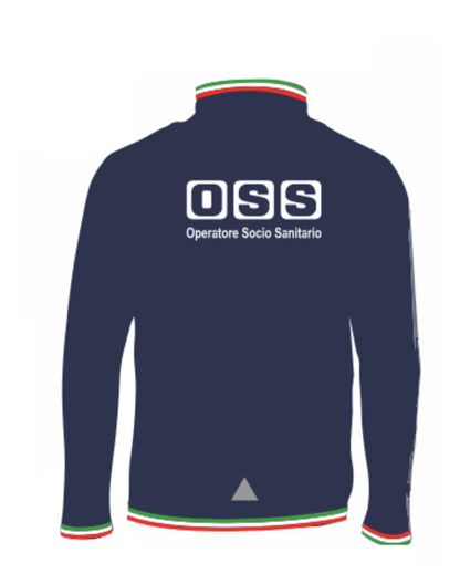 Felpa con zip e bordini tricolore OSS alta visibilità rifrangente