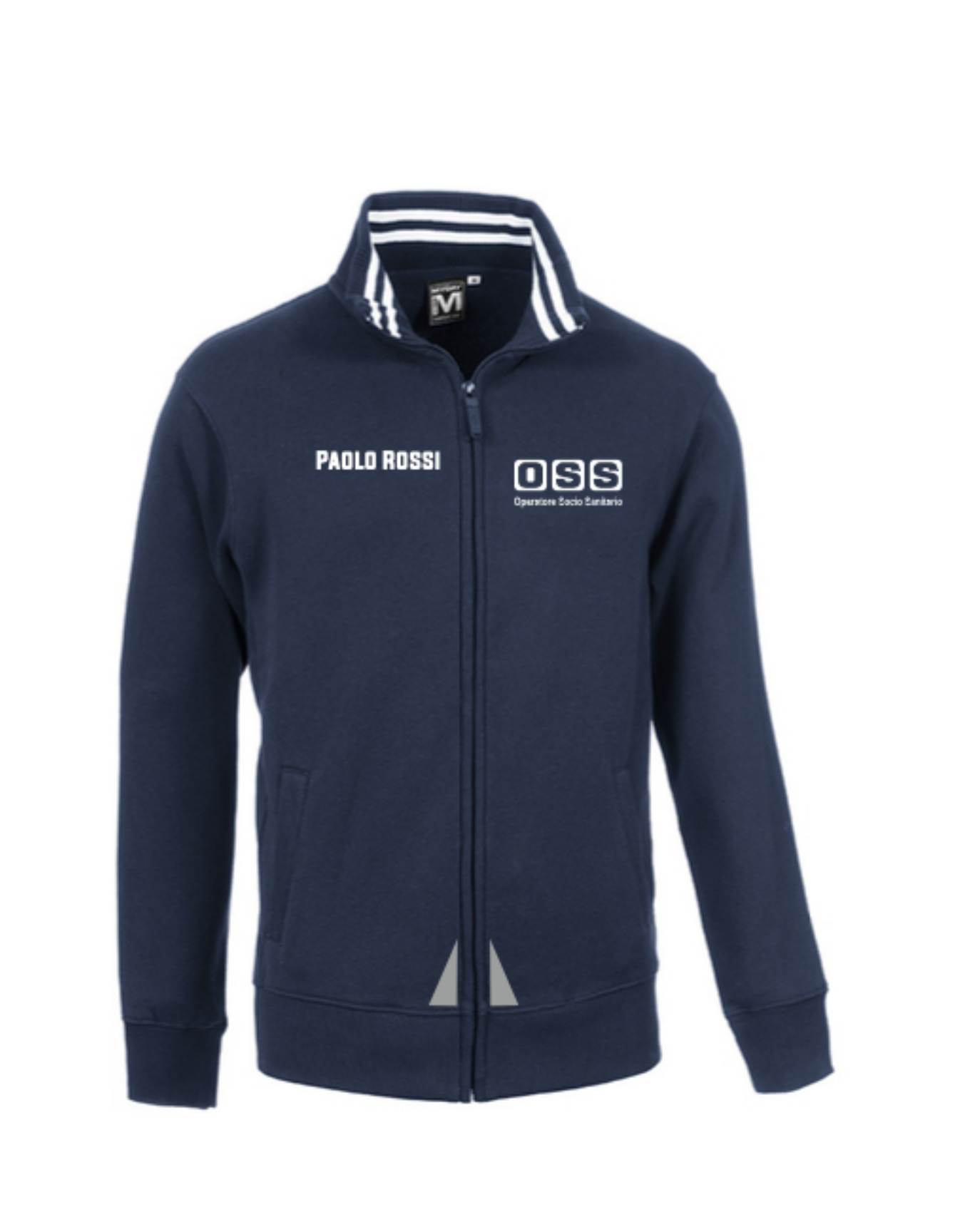 Felpa con zip e bordini colorati OSS alta visibilità rifrangente