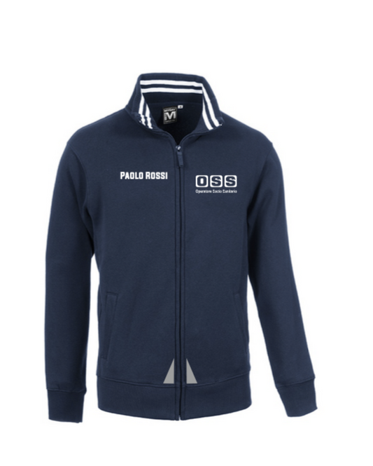 Felpa con zip e bordini colorati OSS alta visibilità rifrangente