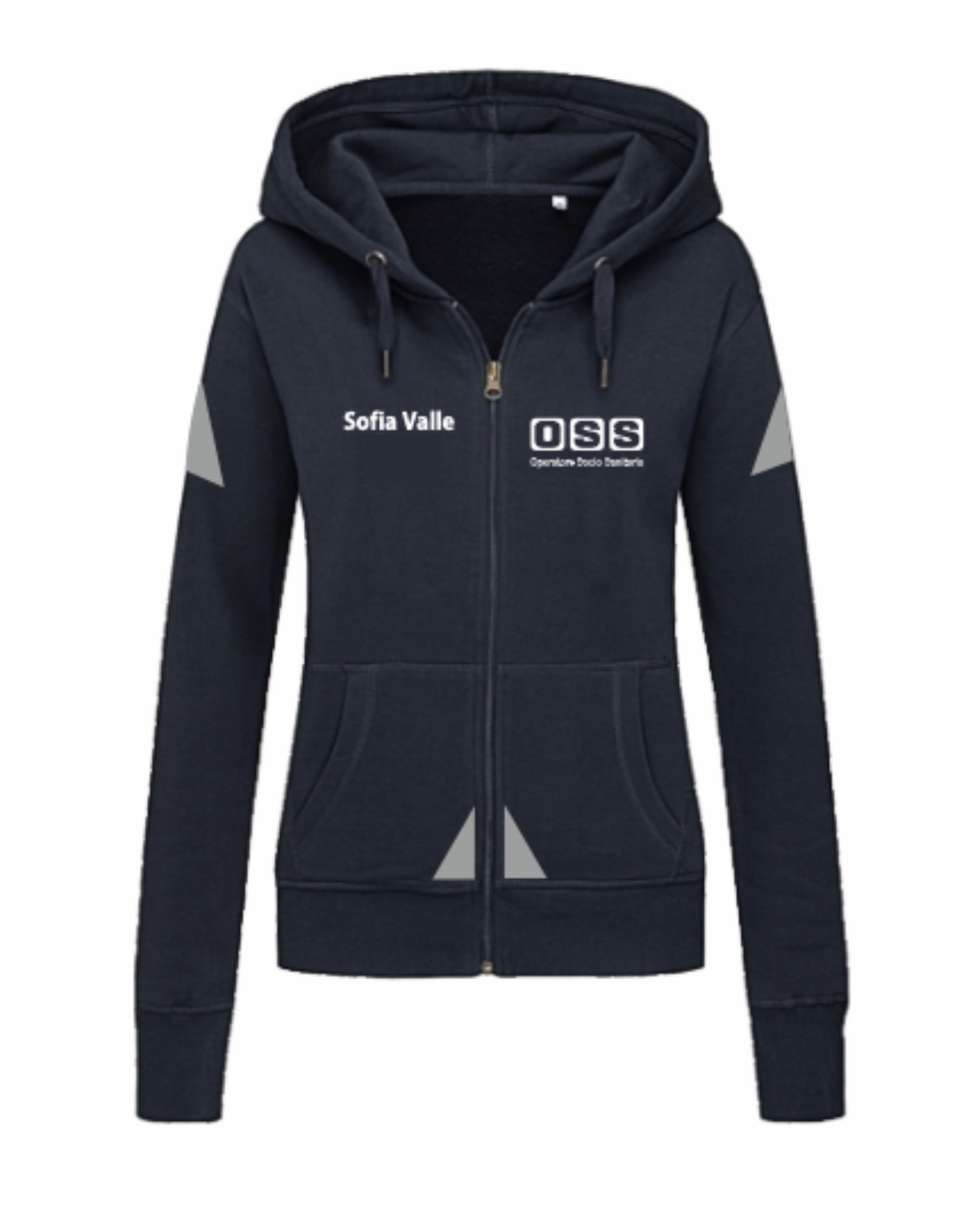 Felpa con cappuccio e zip OSS alta visibilità rifrangente