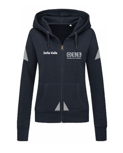 Felpa con cappuccio e zip OSS alta visibilità rifrangente