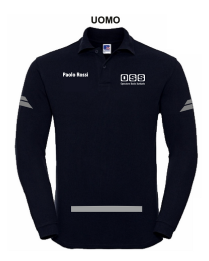 Polo manica lunga OSS alta visibilità rifrangente