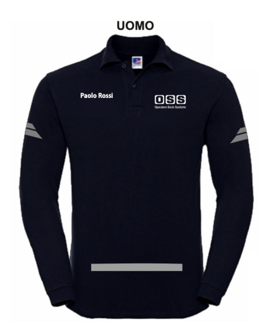 Polo manica lunga OSS alta visibilità rifrangente