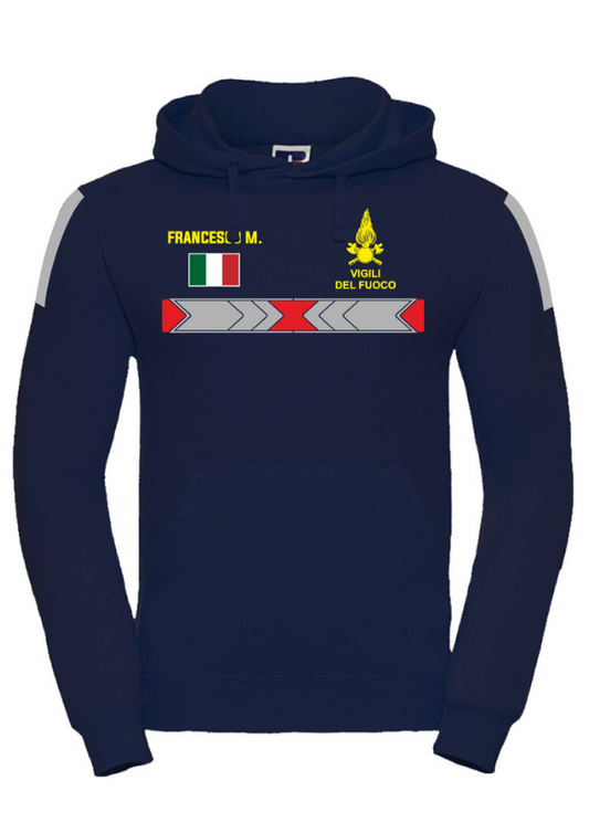 Felpa con cappuccio alta visibilità VVF