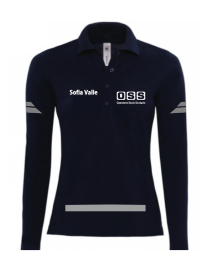 Polo manica lunga OSS alta visibilità rifrangente