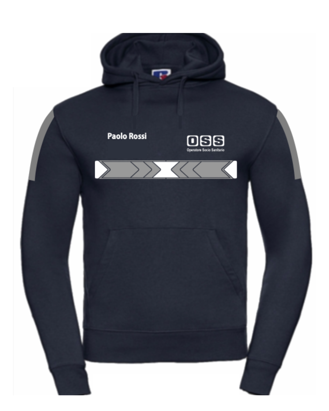 Felpa con cappuccio OSS alta visibilità rifrangente