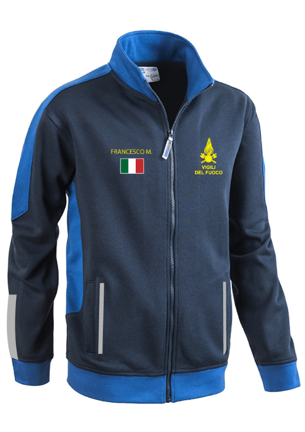 Felpa zip bicolore VVF