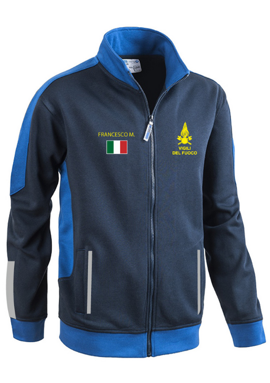 Felpa zip bicolore VVF