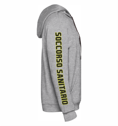 Felpa grigio melange con cappuccio del 118