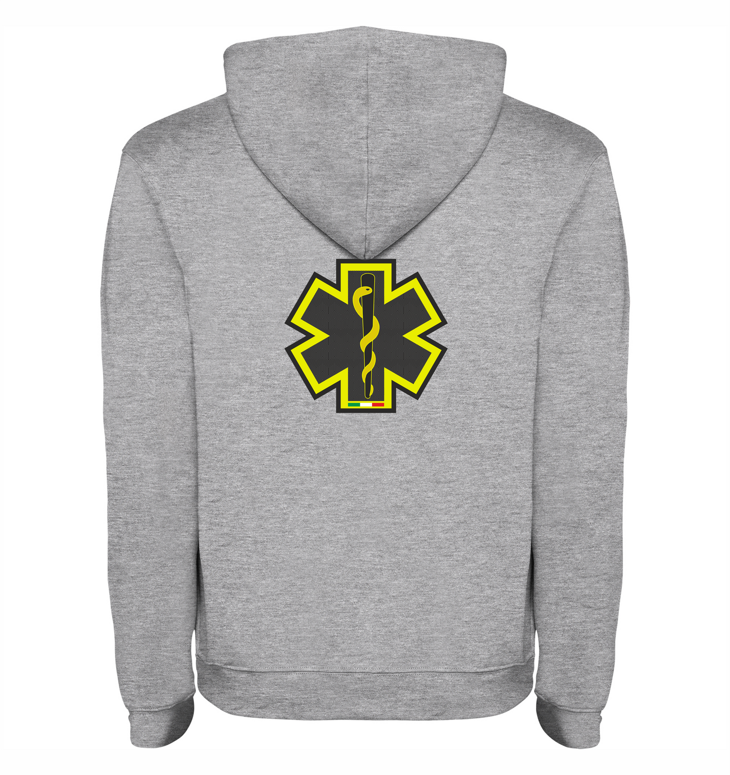 Felpa grigio melange con cappuccio del 118