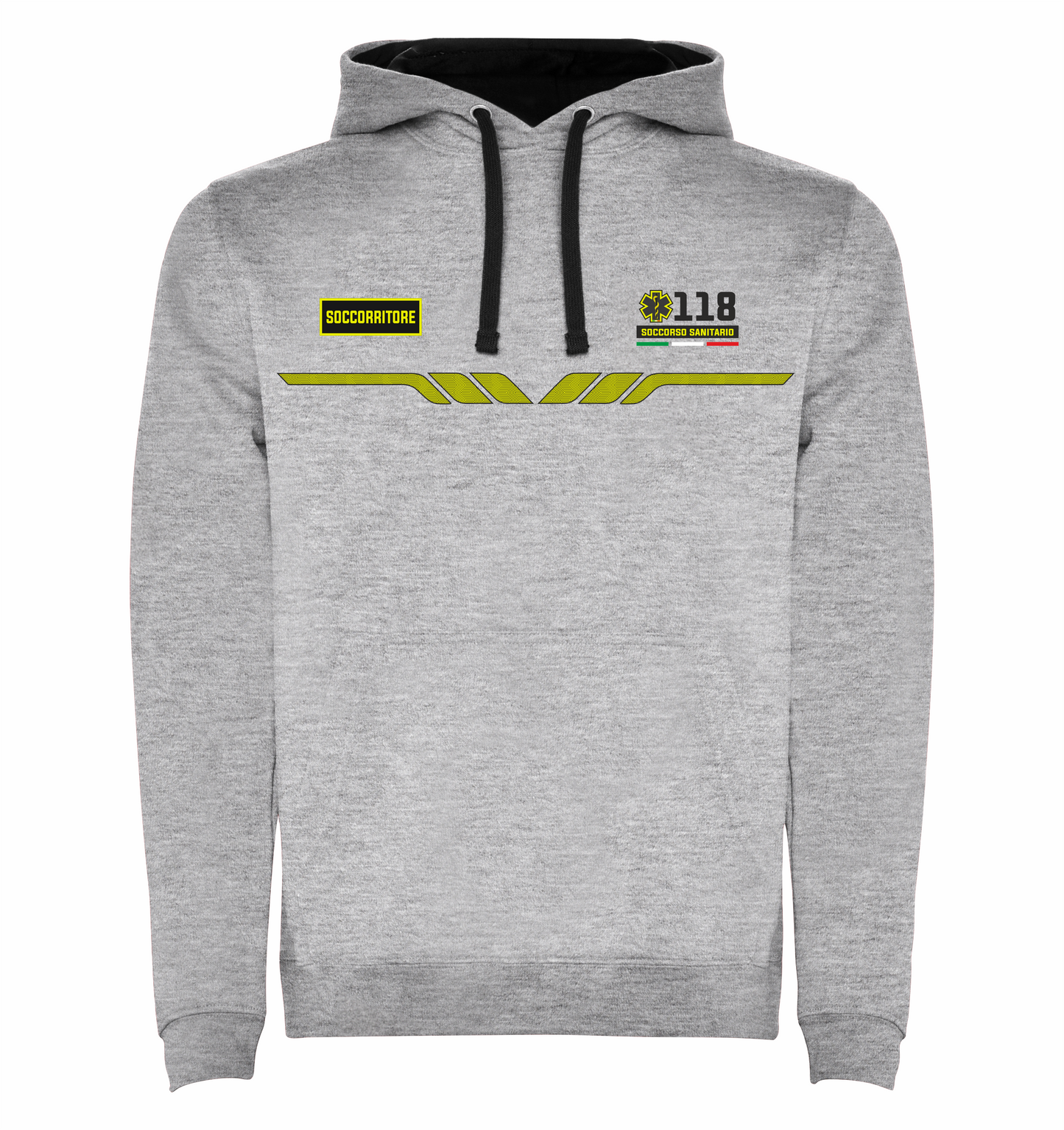 Felpa grigio melange con cappuccio del 118