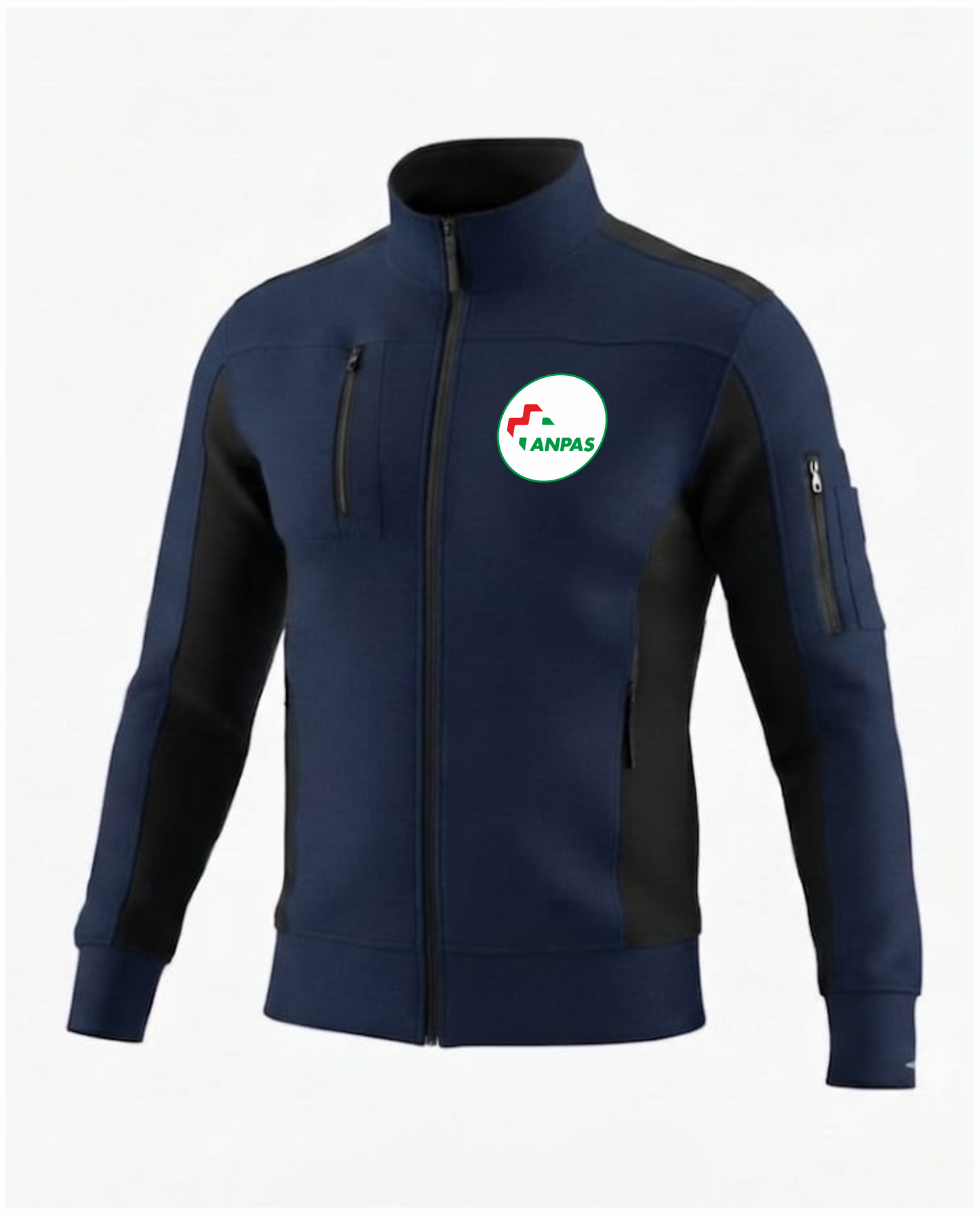 Felpa Cambridge blu scuro zip ANPAS