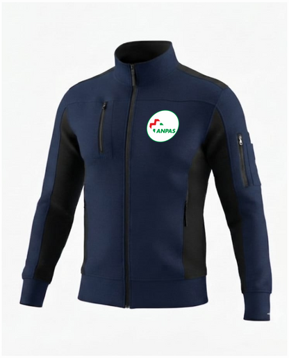 Felpa Cambridge blu scuro zip ANPAS