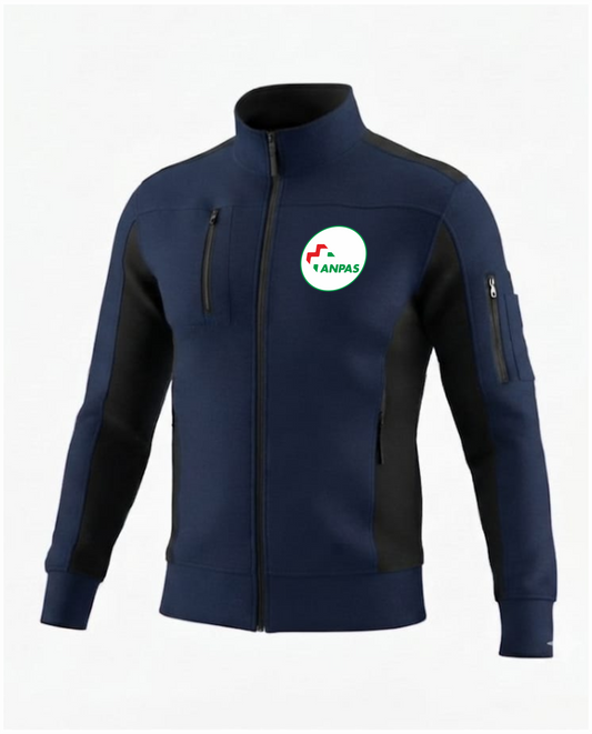 Felpa Cambridge blu scuro zip ANPAS