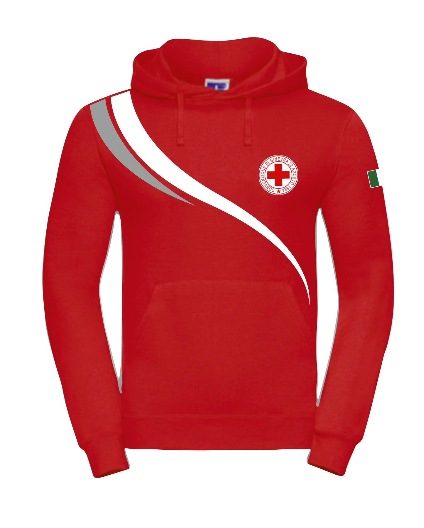 Felpa unisex con cappuccio Croce Rossa Italiana