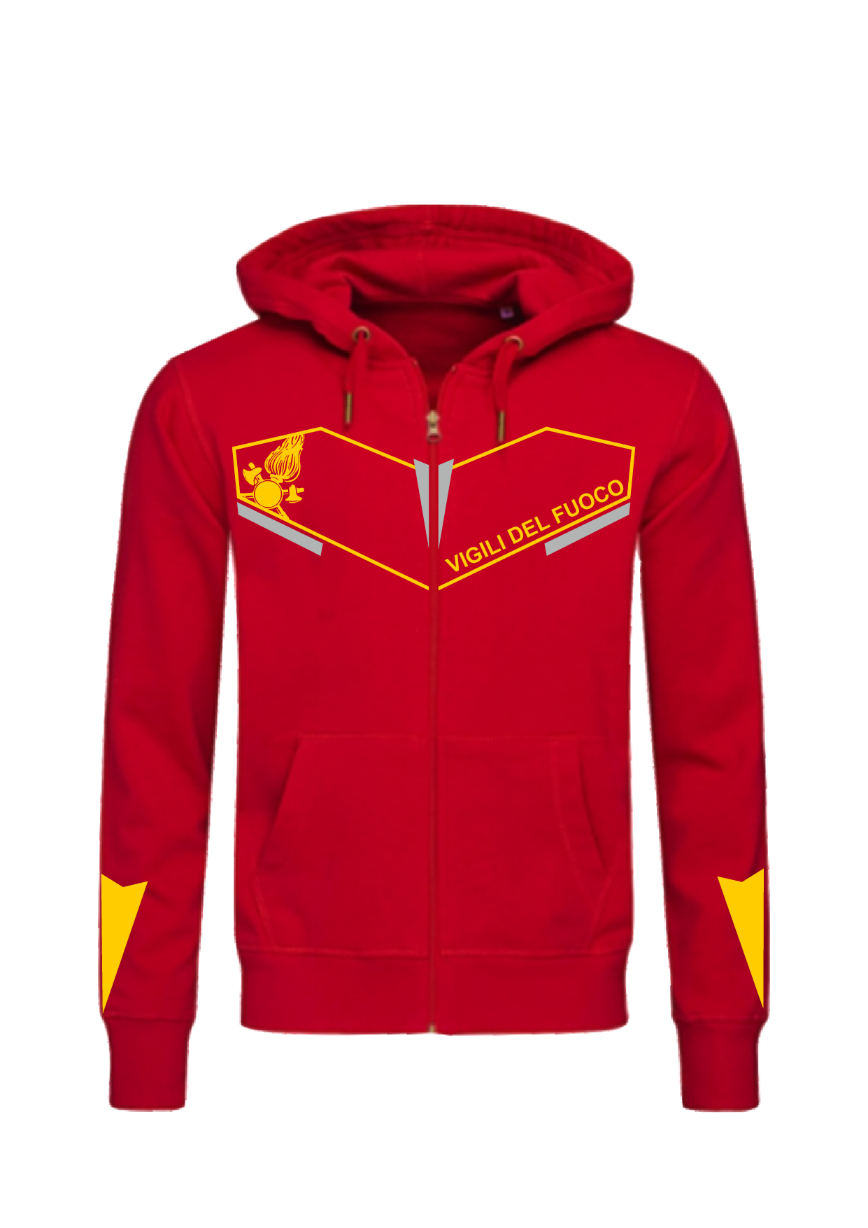 Felpa con cappuccio e zip dei Vigili del Fuoco