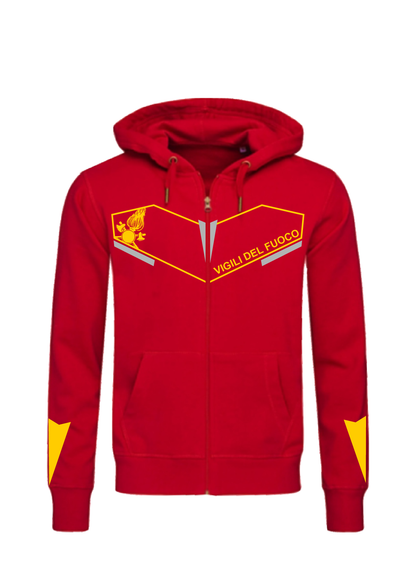 Felpa con cappuccio e zip dei Vigili del Fuoco