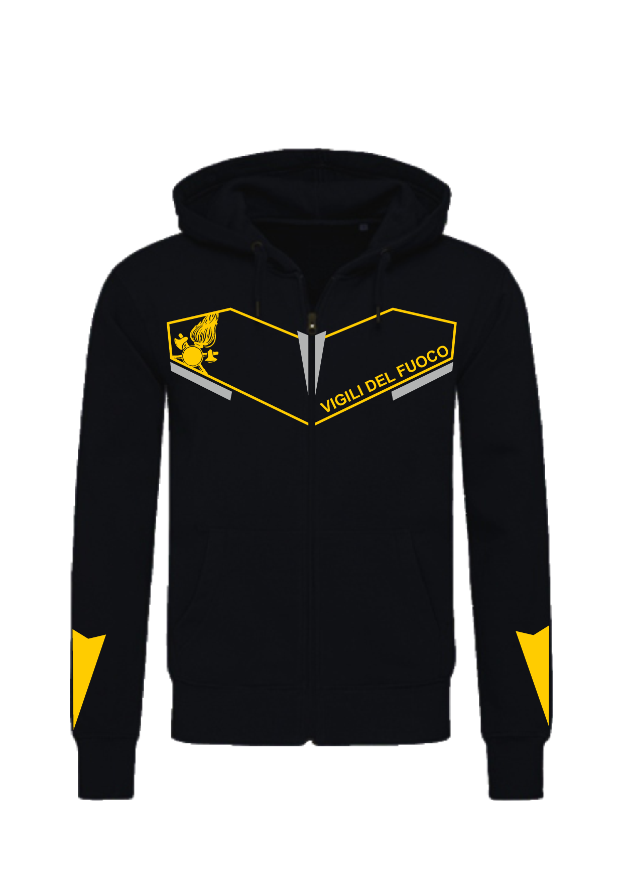 Felpa con cappuccio e zip dei Vigili del Fuoco