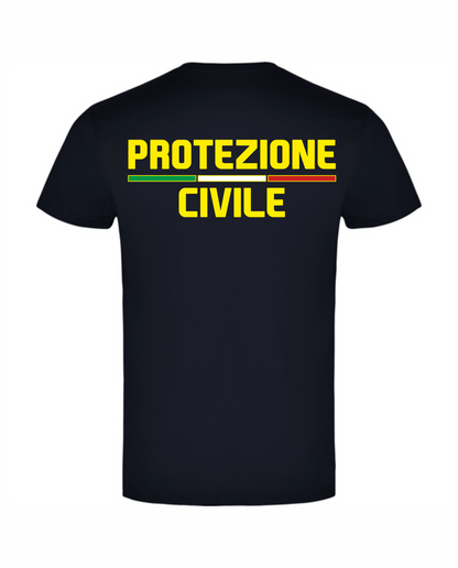 T-shirt blu scuro PROTEZIONE CIVILE alta visibilità