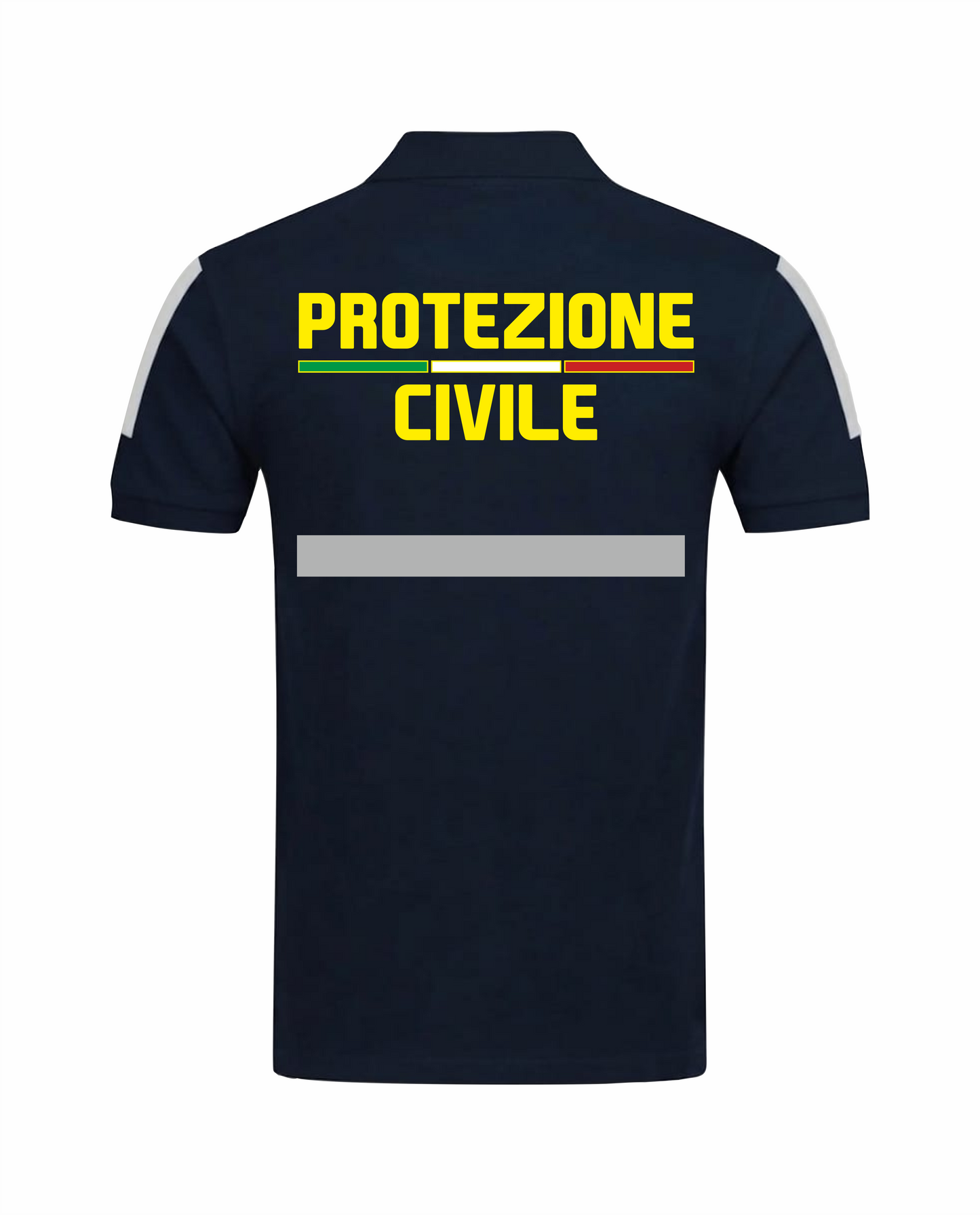Polo ad Alta visibilità Rifrangente blu scuro PROTEZIONE CIVILE