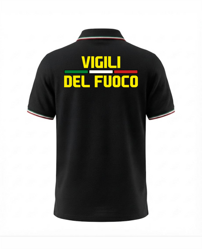 Polo TRIC nera VIGILI DEL FUOCO