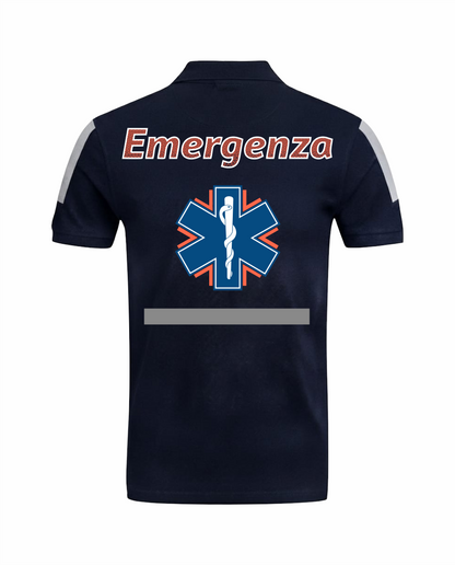 Polo ad Alta visibilità Rifrangente blu scuro del 112