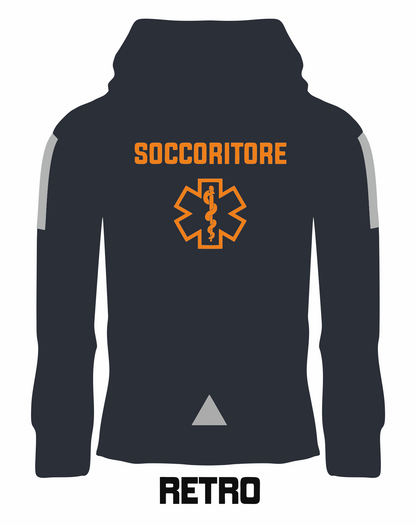 Felpa con cappuccio e zip 118 alta visibilità rifrangente