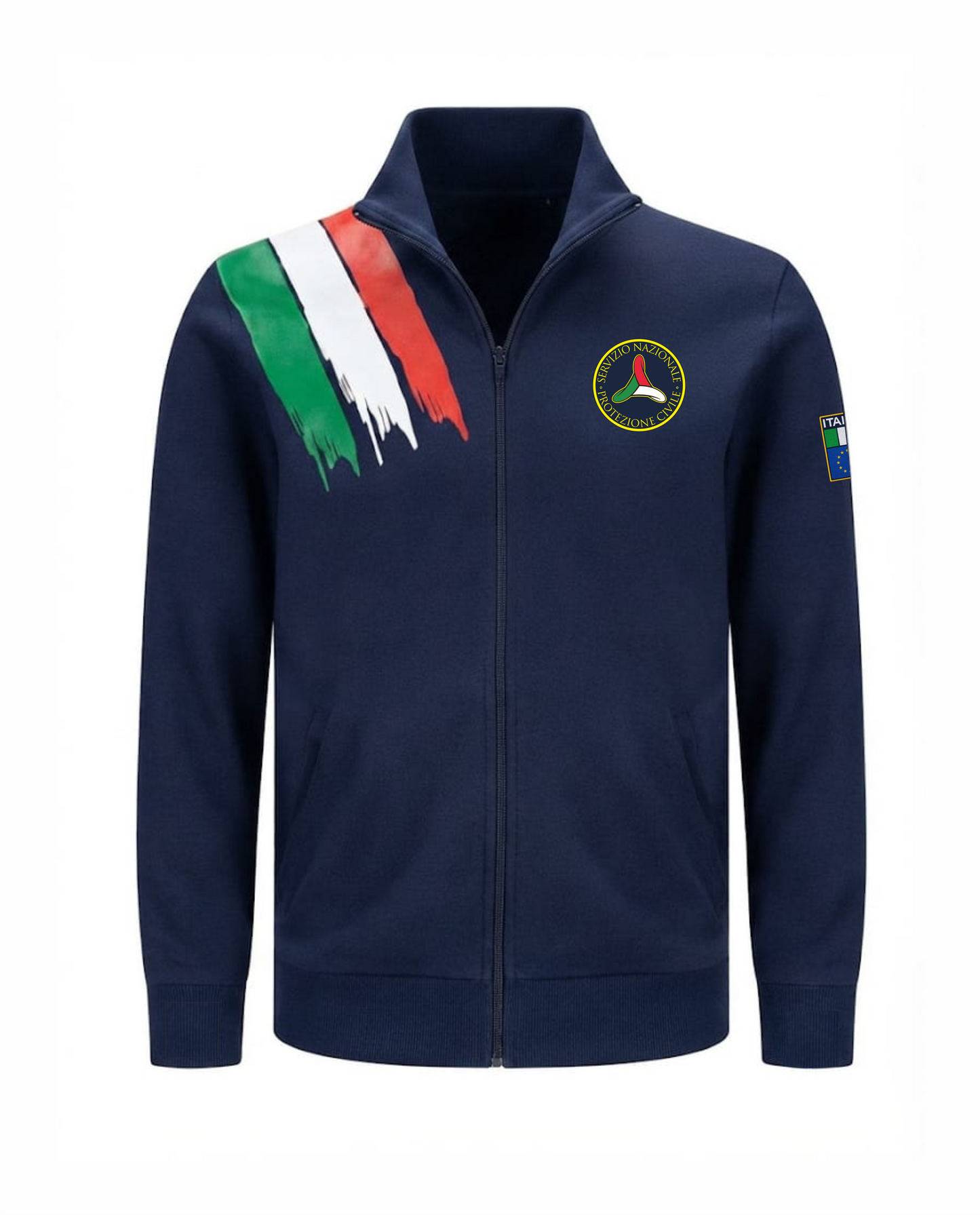 Felpa ITA zip blu scuro PROTEZIONE CIVILE