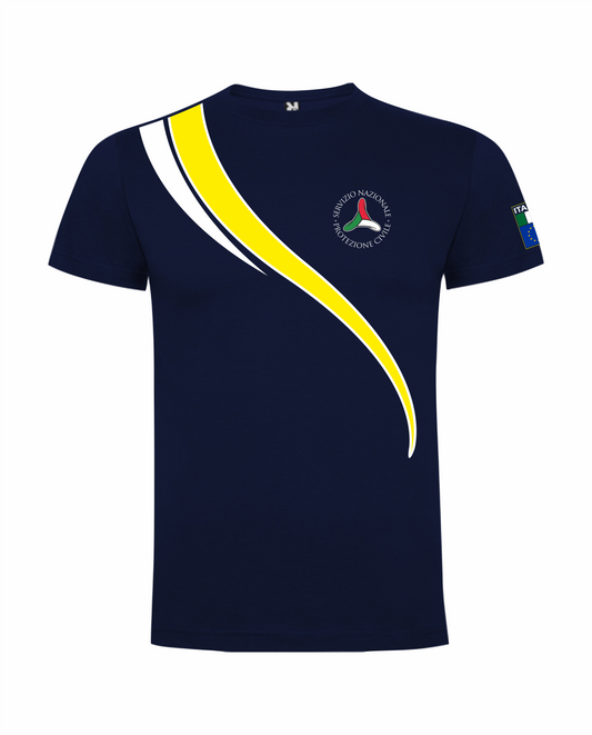 T-shirt LINEAR blu scuro Protezione Civile