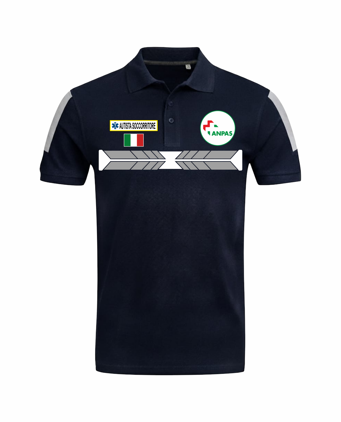 Polo ad Alta visibilità Rifrangente blu scuro ANPAS