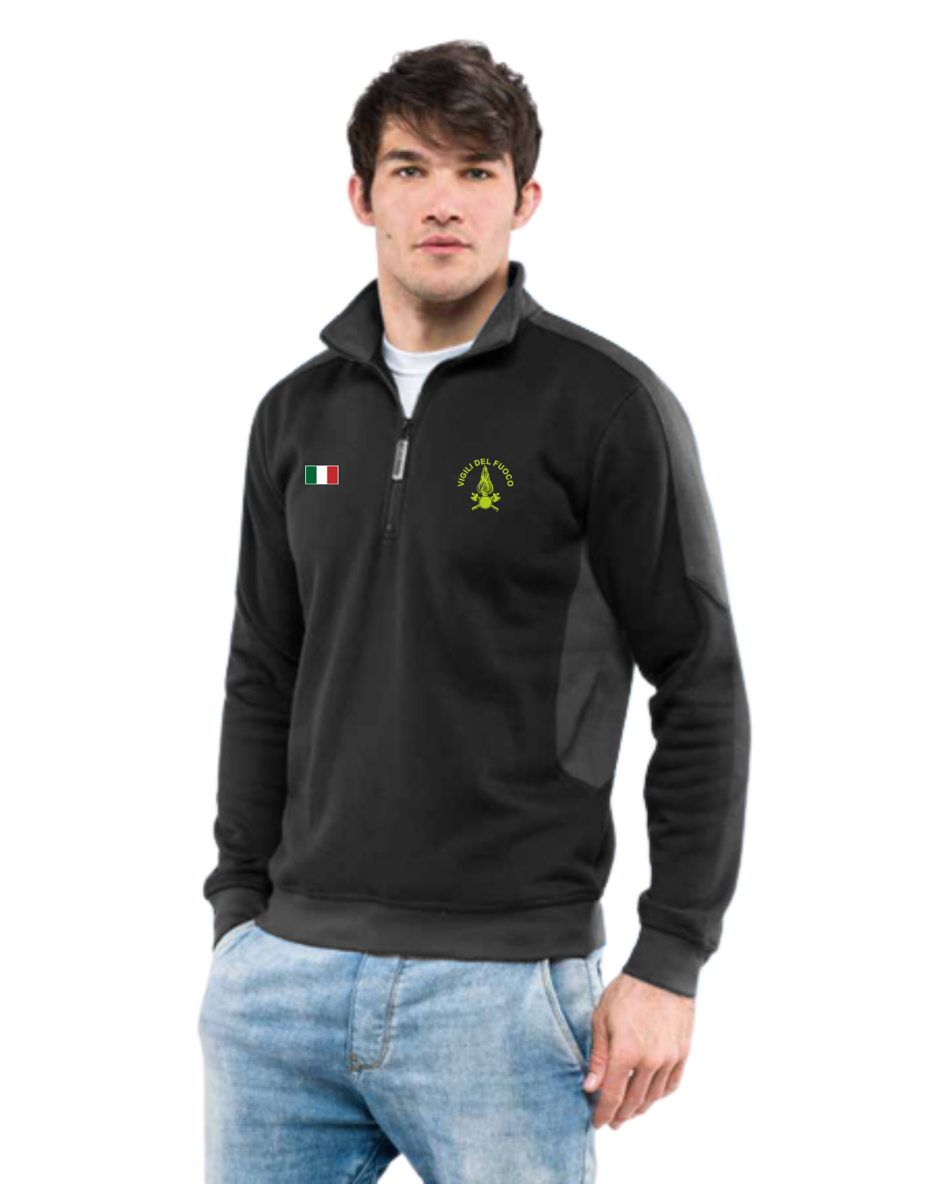 Felpa zip bicolore VVF