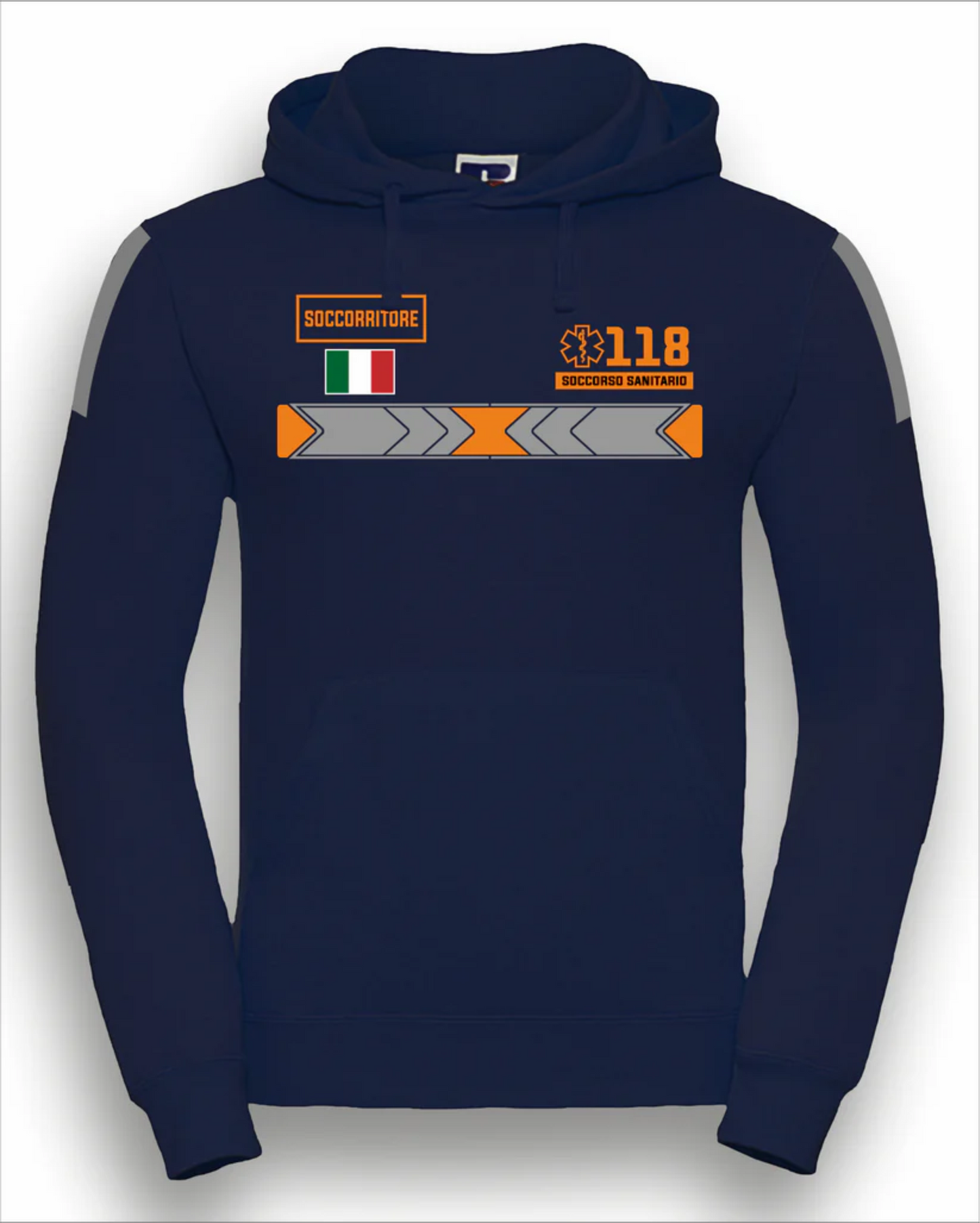 Felpa con cappuccio 118 alta visibilità rifrangente