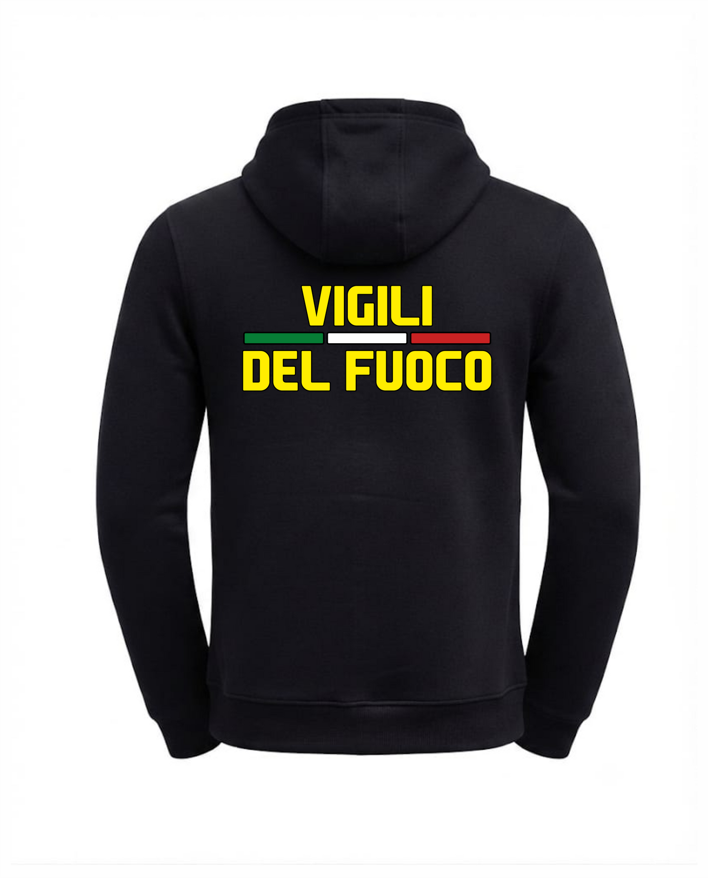 Felpa LINEAR con cappuccio  e zip nera VIGILI DEL FUOCO