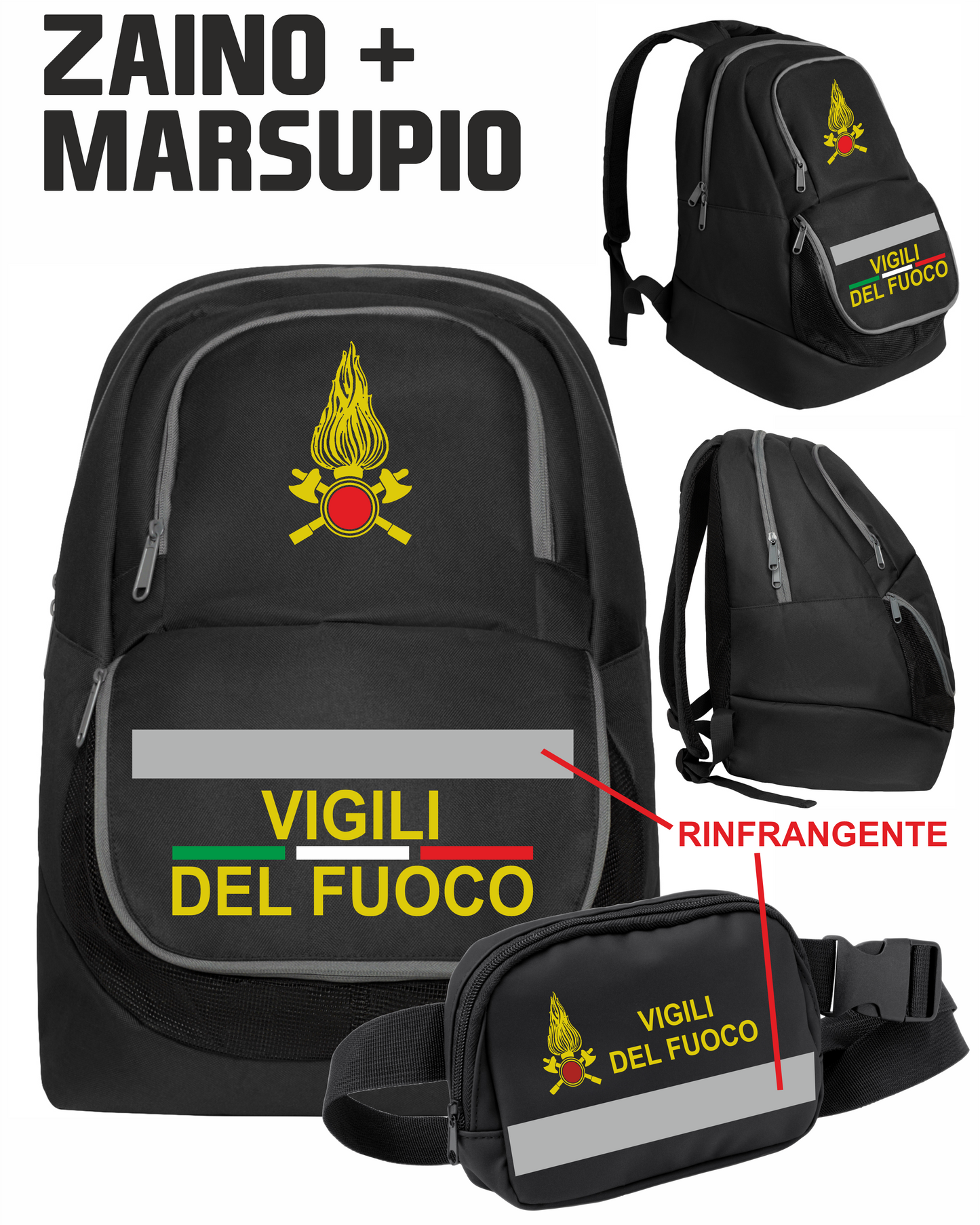 ZAINO + MARSUPIO dei VIGILI DEL FUOCO