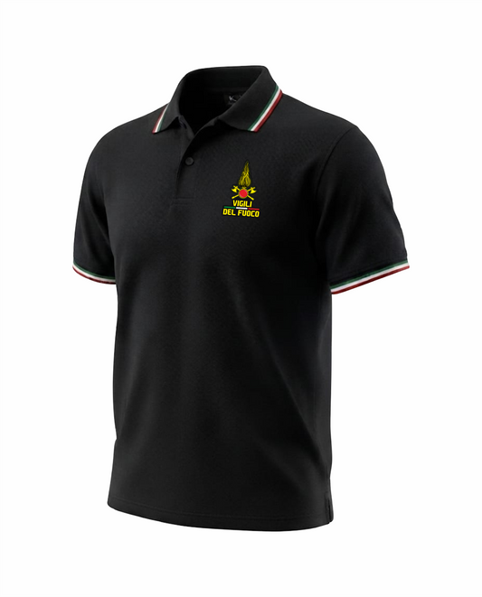 Polo TRIC nera VIGILI DEL FUOCO